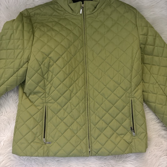 Olive Quilted Puffer Jacket for Women - Picture 2 of 6